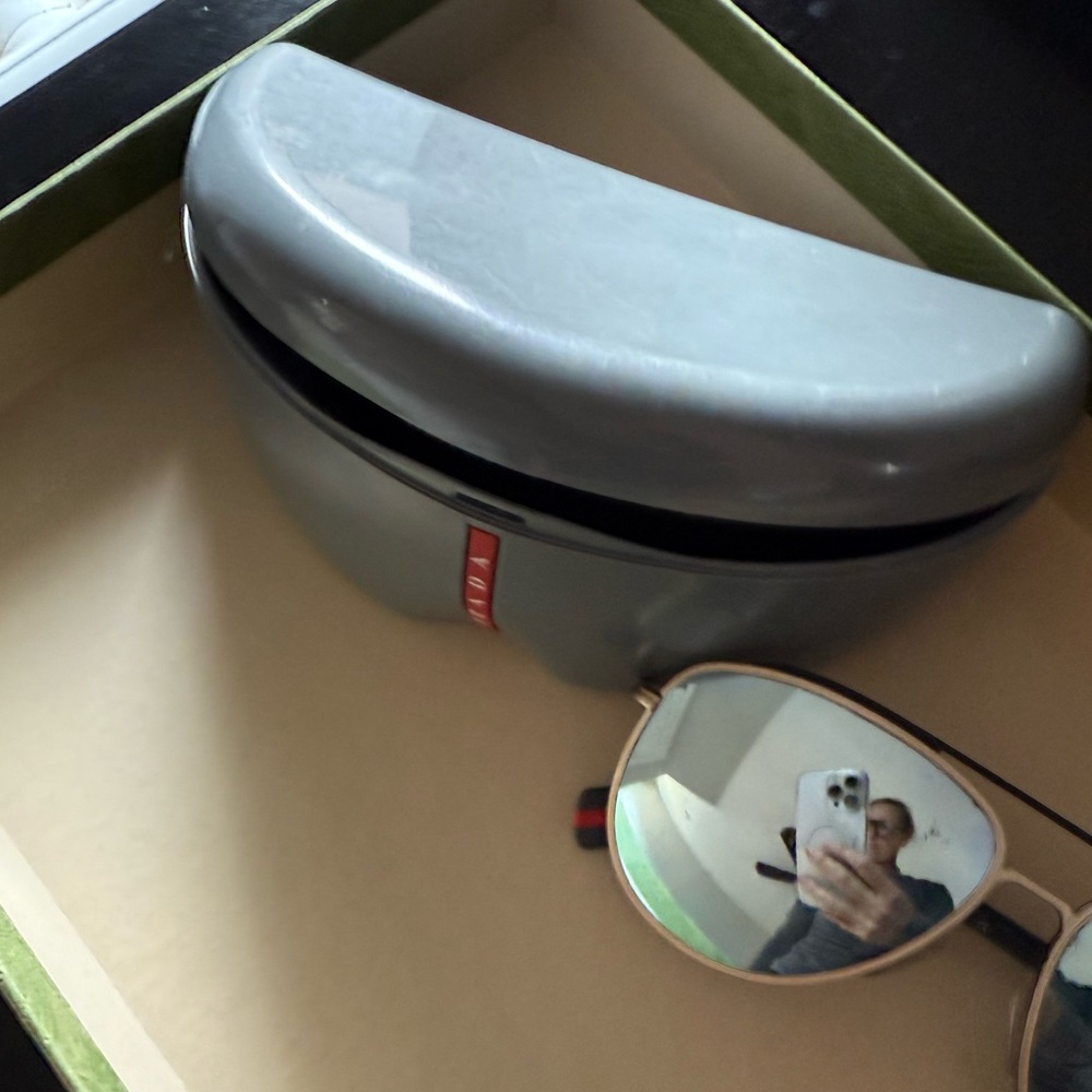 Prada Blue aviators with case